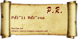 Péli Rózsa névjegykártya